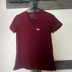 Figs scrubs maroon xxs petite